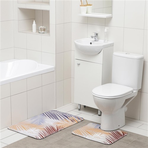 Набор ковриков для ванной и туалета Доляна «Тропический», 2 шт: 50×80, 40×50 см