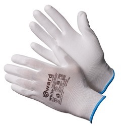 Gward White 8(М) размер перчатки нейлоновые белые с белым полиуретаном