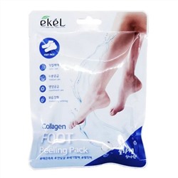 652321 EKEL Foot Peeling Pack Collagen Педикюрные носочки для ног с Коллагеном (для всех типов кожи) 40г/Корея