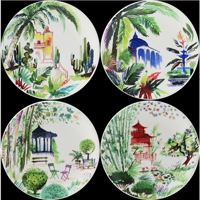 Тарелки под канапе Тропические сады 4шт из коллекции  Jardins Extraordinaires, GIEN