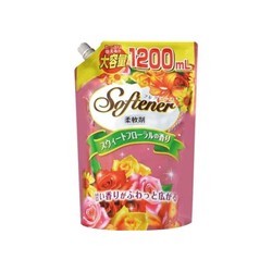 828162 Nihon Антибактериальный кондиционер-ополаскиватель "Softener floral" с нежным цветочным ароматом (мягкая упаковка) 1200 ml/