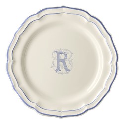 Тарелка обеденная, белый/голубой  FILET BLEU R,Gien