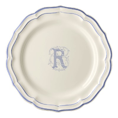 Тарелка обеденная, белый/голубой  FILET BLEU R,Gien