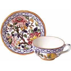 Чашка чайная с блюдцем для завтрака из коллекции Pivoines, Gien