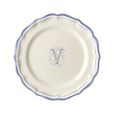 Десертная тарелка, белый/голубой  FILET BLEU V,Gien