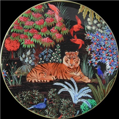 Тарелка десертная с тигром из коллекции  Le Jardin du Palais, GIEN
