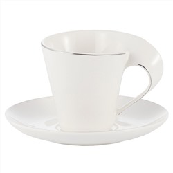 51888 GIPFEL Чайная пара ASTORIA: чашка 160 мл и блюдце 15 см. Цвет: белый. Материал: фарфор.