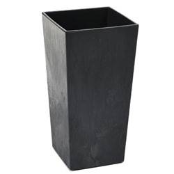533 Кашпо FINEZJA ECO recycled beton 25*25 h46см черный бетон (czarny beton) с вклад. (вклад.041623)