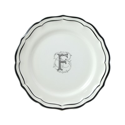 Тарелка десертная F, FILET MANGANESE MONOGRAMME, Д 23,2 cm GIEN