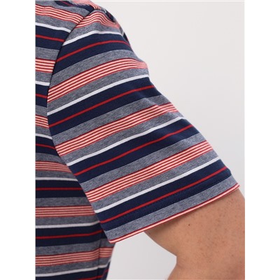 Рубашка трикотажная мужская короткий рукав GREG G143-KD1246T-HS050 (сине-кр.полоска)