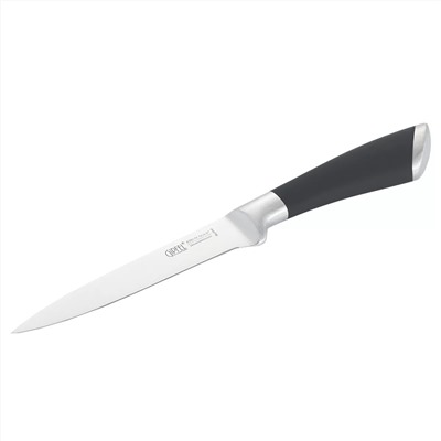 51013 GIPFEL Нож универсальный TURINO 13см. Материал лезвия: сталь X30CR13. Материал ручки: сталь, термопластичная резина. Толщина: 1.8мм