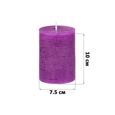 Набор 2 свечей 7,5*7,5*10 см "Candeline" молочная, фиолетовая