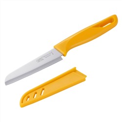 52035 GIPFEL Нож универсальный SORTI 9 см в чехле. Материал лезвия: сталь X30CR13. Материал рукоятки и чехла: пластик. Цвет: желтый