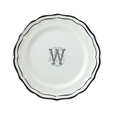 Тарелка десертная W, FILET MANGANESE MONOGRAMME, Д 23,2 cm GIEN