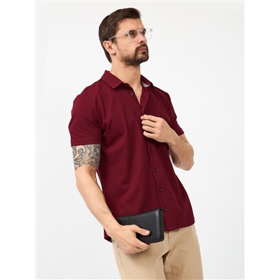 Рубашка трикотажная мужская короткий рукав GREG G158ZR-PO1T-SA2081 (бордо)