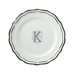 Тарелка десертная K, FILET MANGANESE MONOGRAMME, Д 23,2 cm GIEN