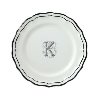 Тарелка десертная K, FILET MANGANESE MONOGRAMME, Д 23,2 cm GIEN