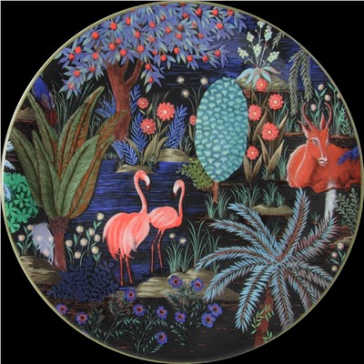 Тарелка десертная с фламинго из коллекции  Le Jardin du Palais, GIEN