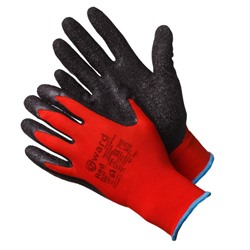 Gward Red красные нейлоновые перчатки с черным текстурированным латексом 8 размер