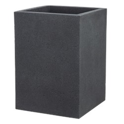 240 Кашпо пластик. высок. C-Cube High Stony Black 38*38; h54 черный камень (ш/к 2182)
