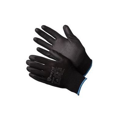 Gward Black 9(L) размер перчатки нейлоновые черные с черным полиуретаном