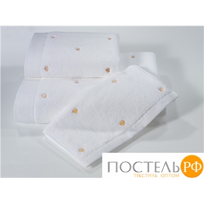 1018G11190100 Полотенце Soft cotton LOVE белый-персиковый 75X150