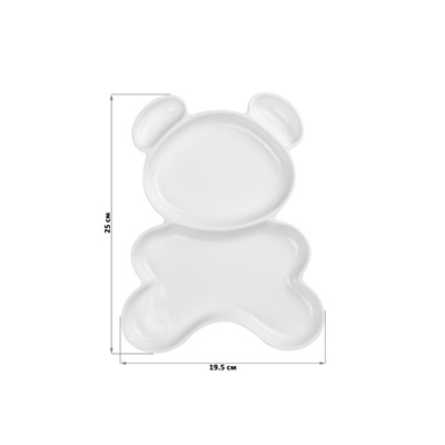 Тарелка сервировочная 25*19,5*2,5 см "Медвежонок" 4 секции