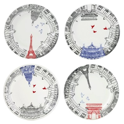 Тарелки десертные 4 шт  из коллекции Ах..Париж! / Ca c'est Paris ! , Gien