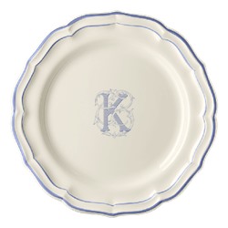 Тарелка обеденная, белый/голубой  FILET BLEU K,Gien