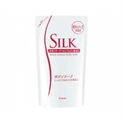 17510 "Silk" Жидкое мыло для тела  увлажняющее с природным коллагеном и ароматом фруктов (сменная упаковка) 350 мл/16