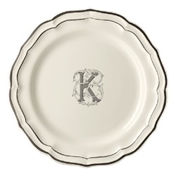 Тарелка обеденная K, FILET MANGANESE MONOGRAMME, Д 26 cm GIEN