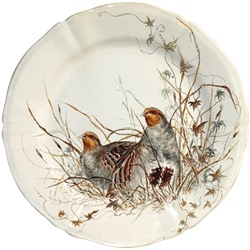 Тарелка десертная с куропатками из коллекции Sologne, Gien