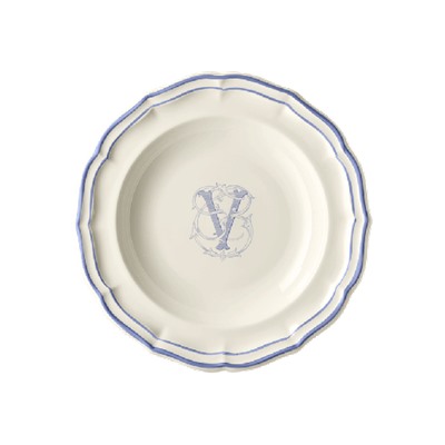 Суповая тарелка, белый/голубой  FILET BLEU V,Gien