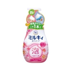 009096 COW Увлажняющее жидкое мыло-пенка для тела с ароматом цветочного мыла "Milky Body Soap" 600 мл (дозатор) /