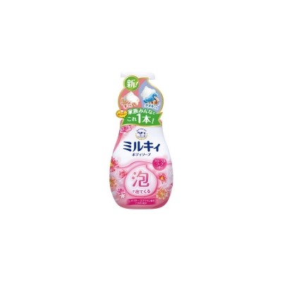 009096 COW Увлажняющее жидкое мыло-пенка для тела с ароматом цветочного мыла "Milky Body Soap" 600 мл (дозатор) /