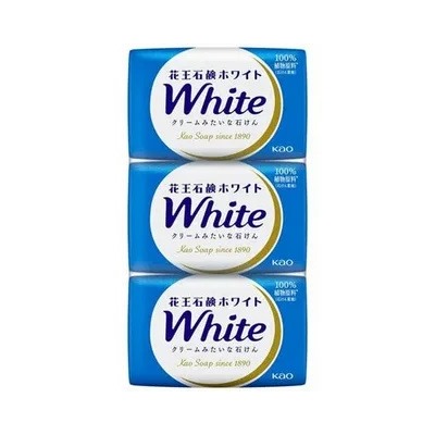231987 KAO Натуральное увлажняющее туалетное мыло "White" со скваланом (нежный аромат цветочного мыла) 85 г х 3 шт. /