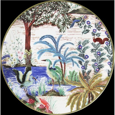 Тарелка под канапе с цаплей из коллекции  Le Jardin du Palais, GIEN