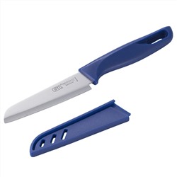52032 GIPFEL Нож универсальный SORTI 9 см в чехле. Материал лезвия: сталь X30CR13. Материал рукоятки и чехла: пластик. Цвет: синий