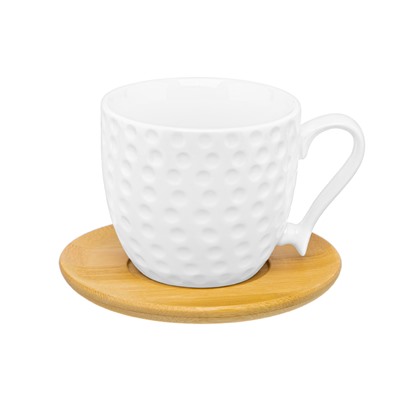 Чашка для капучино и кофе латте 220 мл 11*8,3*7,5 см "Сфера" + дер. подставка.
