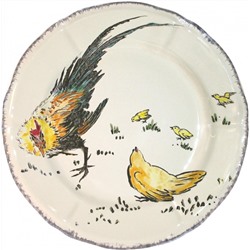 Тарелка десертная Петух и курица из коллекции Grands Oiseaux, Gien