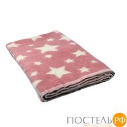 Одеяло Полушерстяное Звезды розовый 40% шерсть, 47%Пан, 13%хлопок 100x140