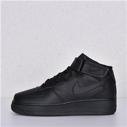 Кроссовки Nike Air Force 1 Mid '07 Black Leather арт 5001-2