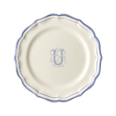 Десертная тарелка, белый/голубой  FILET BLEU U,Gien