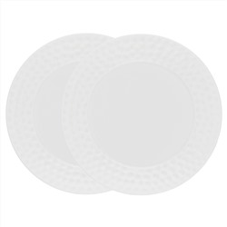 51715 GIPFEL Набор тарелок закусочных MARBELLA 23 см, 2 шт. Цвет: белый. Материал: костяной фарфор.