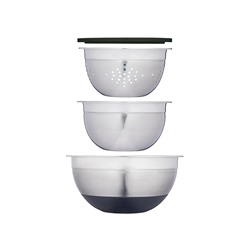 Набор кухонных принадлежностей MasterClass 3 пр.(миска (23,5 см), дуршлаг (18 см), миска с крышкой (
