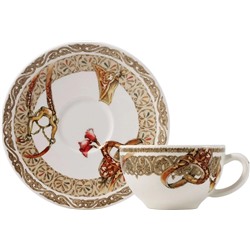 Чашка чайная с блюдцем  2 шт из коллекции Кони ветра / Chevaux du Vent , Gien