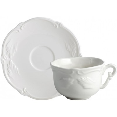 Чашка чайная с блюдца для завтрака из коллекции Rocaille blanc, Gien
