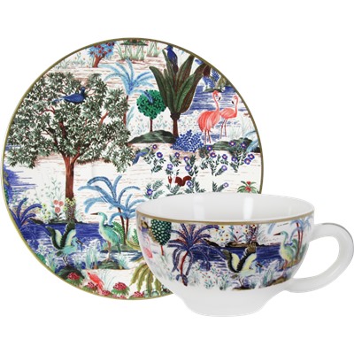 Чашка чайная с блюдцем для завтрака 2шт из коллекции  Le Jardin du Palais, GIEN