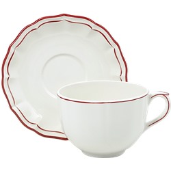 Чашка чайная с блюдцем для завтрака Jumbo из коллекции Filet Rouge, Gien