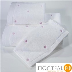 1018G11174100 Полотенце Soft cotton LOVE белый-фиолетовый 50X100